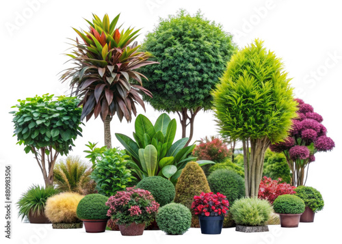 Ornamental Plants - Decorative plants often used in landscaping on a transparent background.