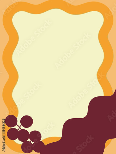 Collection of abstract wine-themed autumn illustrations, perfect for wine festivals and seasonal posters. Includes various frames for text with vibrant colors and intricate designs.