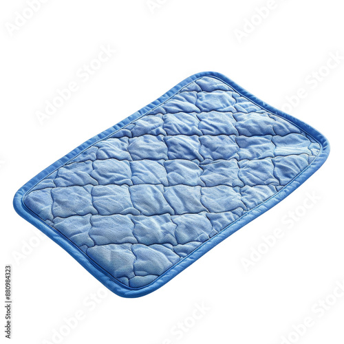 Blue Quilted Mattress Pad for Extra Comfort, isolated on white background, transparent background
