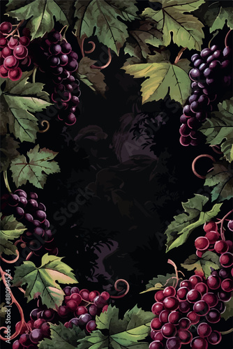 Collection of abstract wine-themed autumn illustrations, perfect for wine festivals and seasonal posters. Includes various frames for text with vibrant colors and intricate designs.