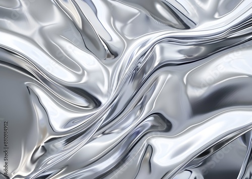 background smooth shiny silver metal texture on liquid metal concept
