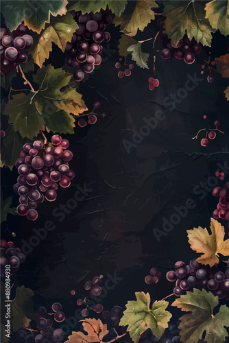 Collection of abstract wine-themed autumn illustrations, perfect for wine festivals and seasonal posters. Includes various frames for text with vibrant colors and intricate designs.