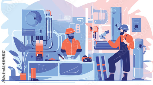 Builder contractor services abstract concept vector 