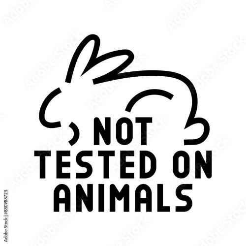 not tested on animals product label warning line icon vector. not tested on animals product label warning sign. isolated contour symbol black illustration