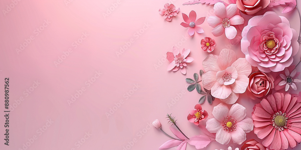 Delicate Pastel Floral Background with Copy Space for Text, Featuring Soft Pink and Purple Blossoms, Perfect for Spring and Summer Events, Weddings, and Greeting Cards Delicate Pastel Floral Background with Copy Space for Text, Featuring Soft Pink and Purple Blossoms, Perfect for Spring and Summer Events, Weddings, and Greeting Cards