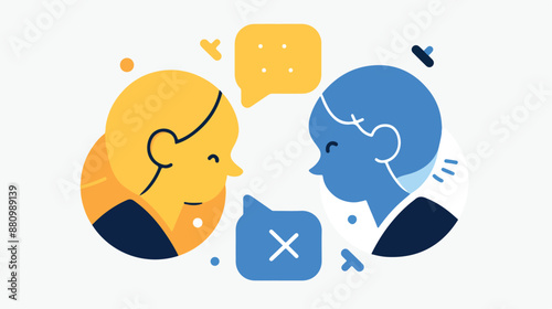 Business discussion icon thin line for web and mobile