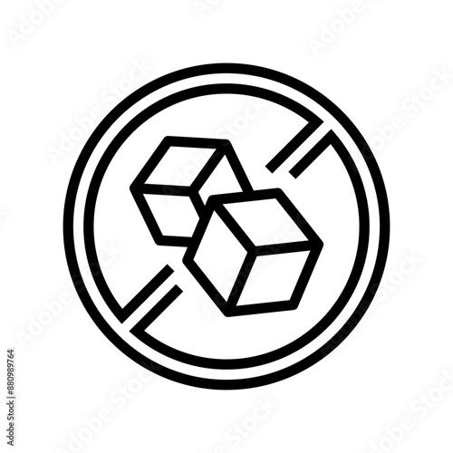 sugar free product label warning line icon vector. sugar free product label warning sign. isolated contour symbol black illustration