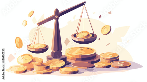 Business measurement of price and value with scale 