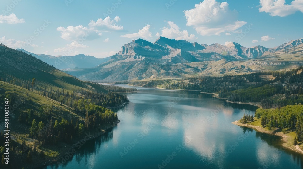 Serene Mountain Lake Landscape