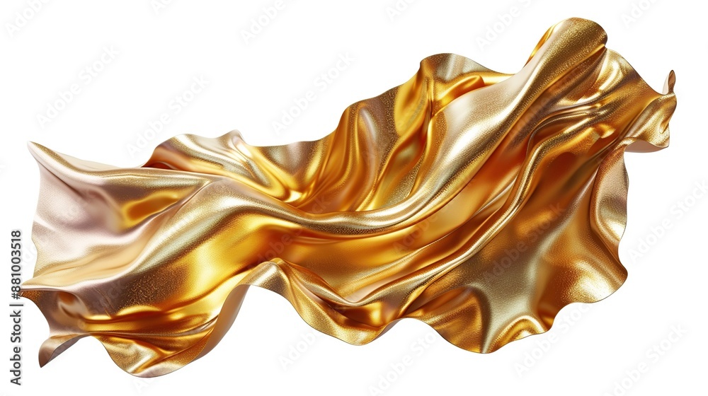 Abstract Gold Fabric Swirling in Mid Air Abstract Gold Fabric Swirling in Mid Air