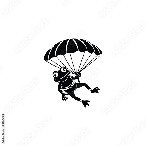 illustration of a frog paraglider