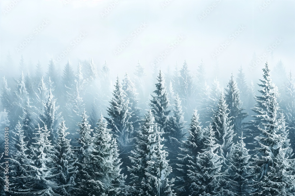 a group of pine trees covered in snow