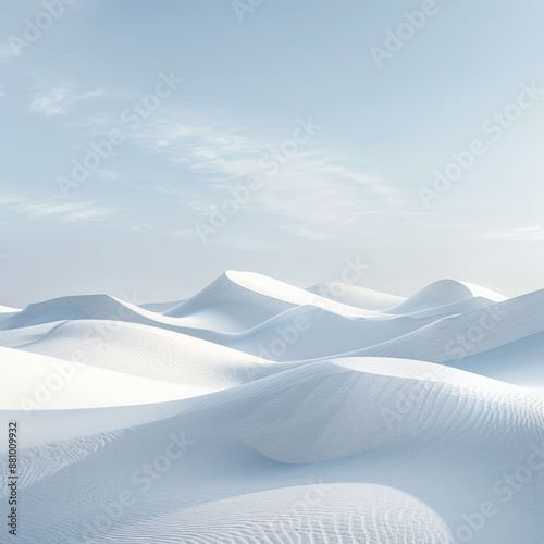 Gray and white dune scene on multiple layers, minimalist background