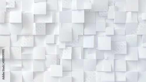 background of white cubes arranged on the wall