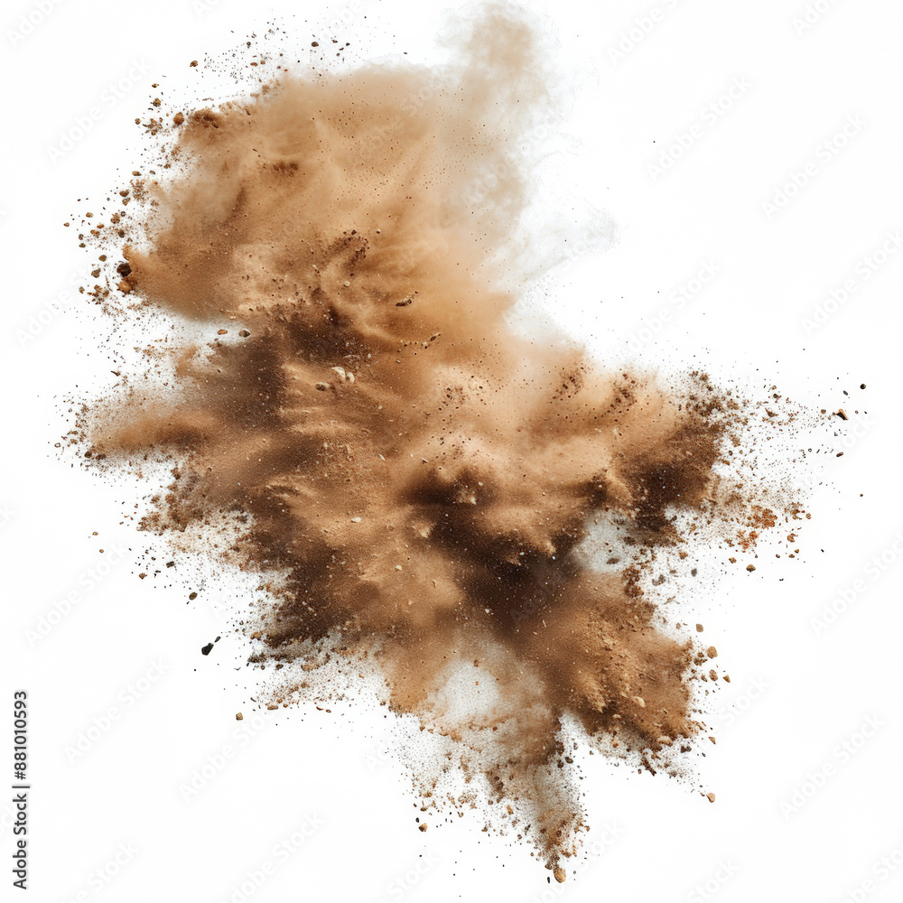 Tan cloud of sand on white background Tan cloud of sand on white background