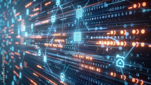 High-Speed Data Transmission Depicted in Digital Abstract Light Blur