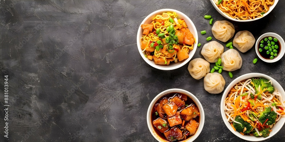 Exploring the Varied Delights of Chinese Cuisine Dumplings, Noodles, and Tofu. Concept Chinese Cuisine, Dumplings, Noodles, Tofu, Culinary Delights Exploring the Varied Delights of Chinese Cuisine Dumplings, Noodles, and Tofu. Concept Chinese Cuisine, Dumplings, Noodles, Tofu, Culinary Delights