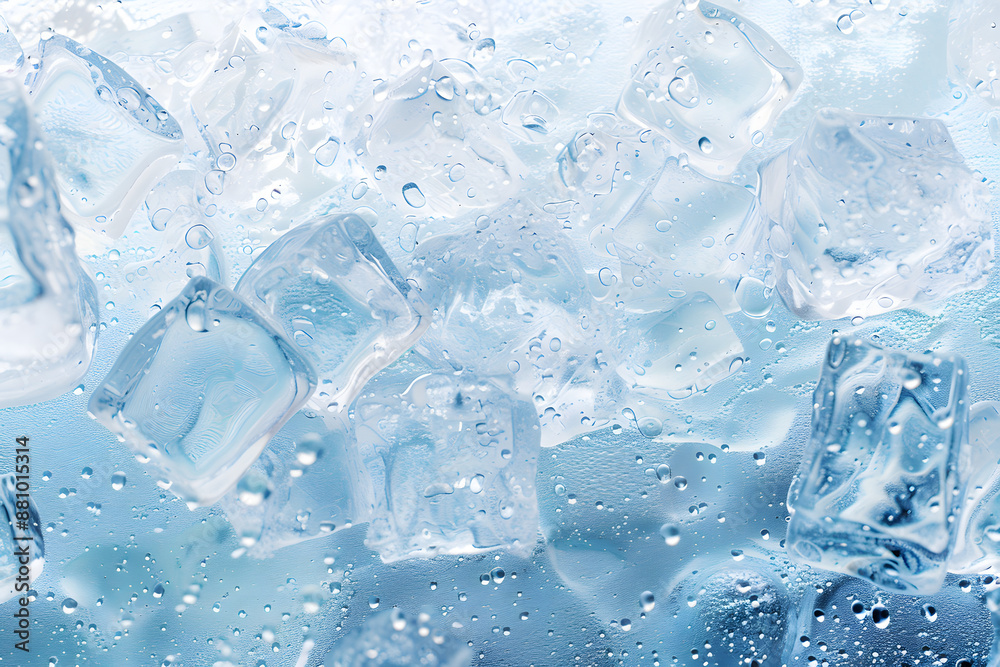 background designed for the advertisement space, featuring a textured ice style with few ice cubes on the side background designed for the advertisement space, featuring a textured ice style with few ice cubes on the side
