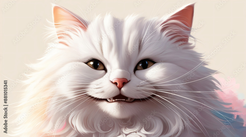 White Cat Smiling White Cat Smiling