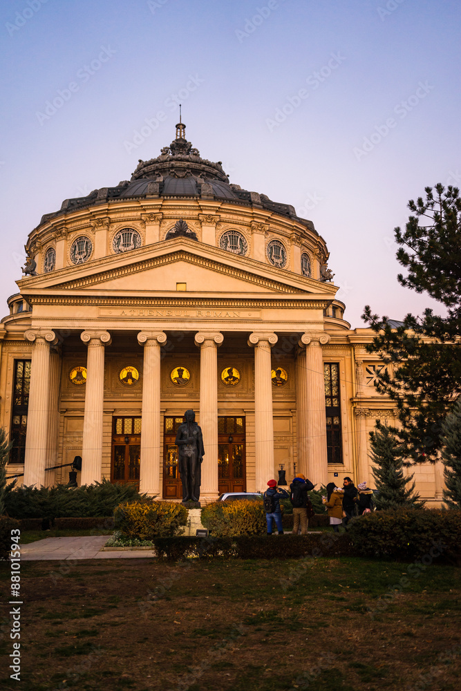 Obraz premium Romanian Athenaeum or Ateneul Roman in Bucharest, Romania 2022