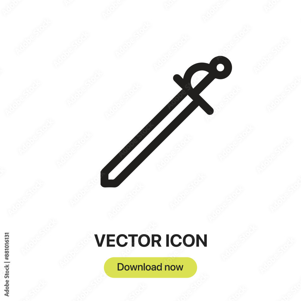 Sword icon vector. Linear-style sign for mobile concept and web design. Sword symbol illustration. Pixel vector graphics - Vector. Sword icon vector. Linear-style sign for mobile concept and web design. Sword symbol illustration. Pixel vector graphics - Vector.