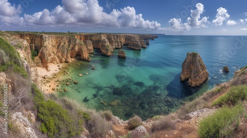 View of the lake with clear blue water