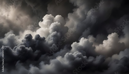 Cloudy, smoky effects creating a charcoal sooty texture backdrop photo