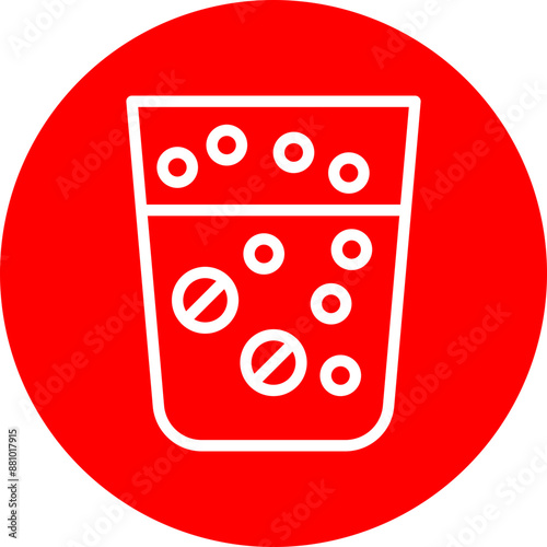 Effervescence Vector Line White Circle Red