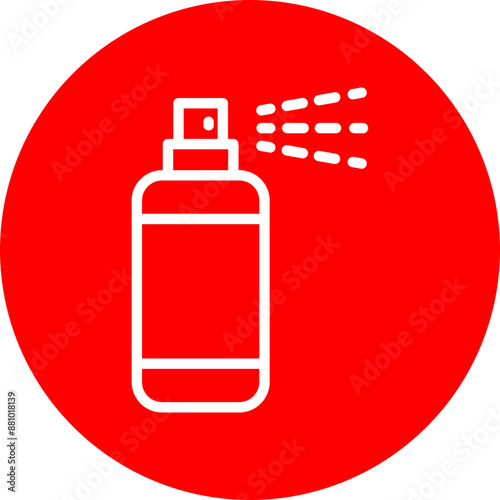 Spray Vector Line White Circle Red