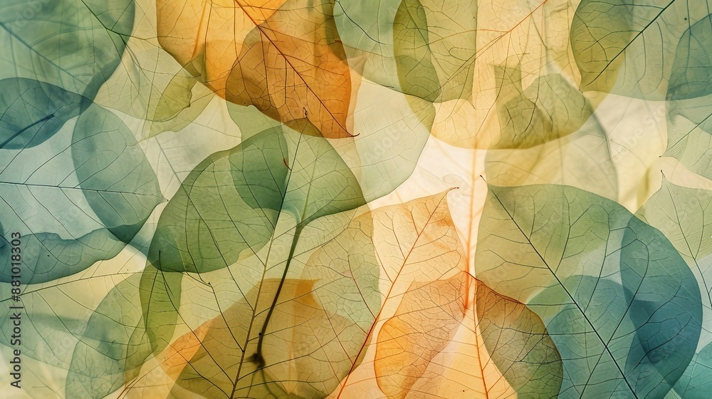 Soft Focus on Translucent Leaves in Shades of Green and Beige, Creating a Gentle, Organic Texture. Generative AI Soft Focus on Translucent Leaves in Shades of Green and Beige, Creating a Gentle, Organic Texture. Generative AI
