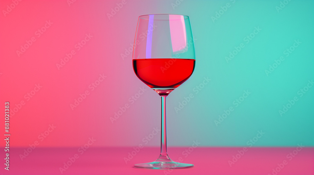Wine Glass on a Colorful Background Wine Glass on a Colorful Background