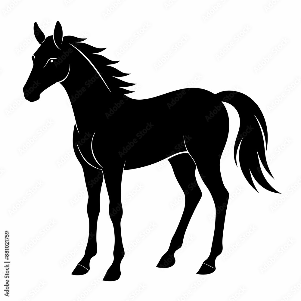 Obraz premium Horse Black silhouette