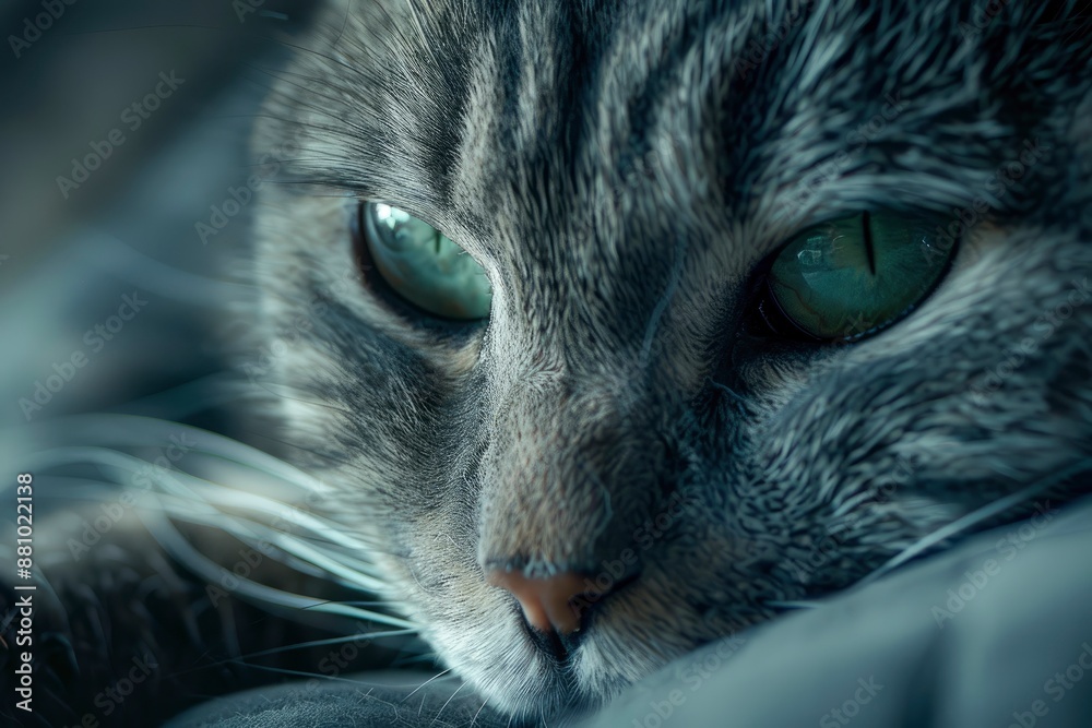 e-commerce photo, one very different cute cat, calm, ambient light, very realistic, mint and green, closeup generative ai e-commerce photo, one very different cute cat, calm, ambient light, very realistic, mint and green, closeup generative ai
