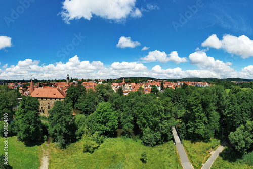 Luftbild von Lauf an der Pegnitz mit Blick auf die historische Altstadt. Lauf an der Pegnitz, Mittelfranken, Bayern, Deutschland. photo