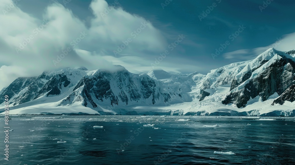 custom made wallpaper toronto digitalSnowy Mountain Range Overlooking a Tranquil Sea