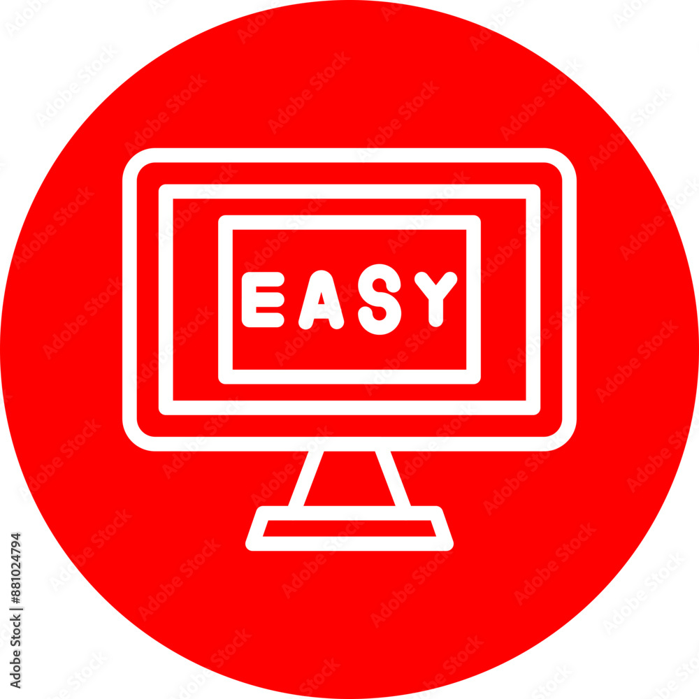 Easy Vector Line White Circle Red Easy Vector Line White Circle Red