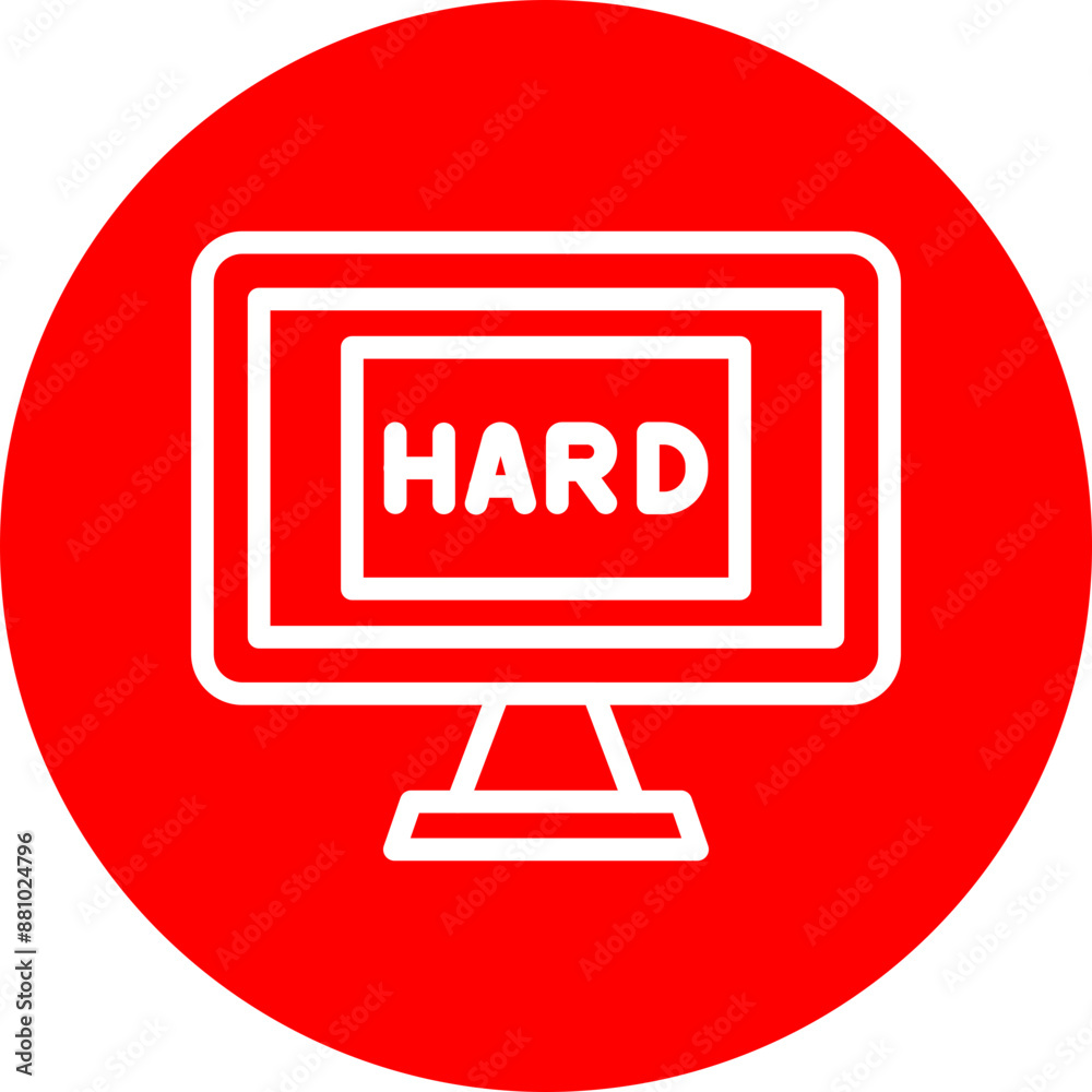 Hard Vector Line White Circle Red Hard Vector Line White Circle Red