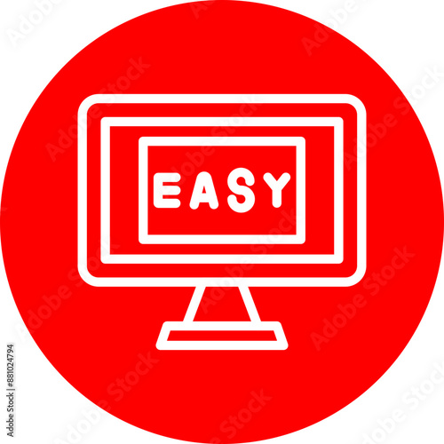 Easy Vector Line White Circle Red