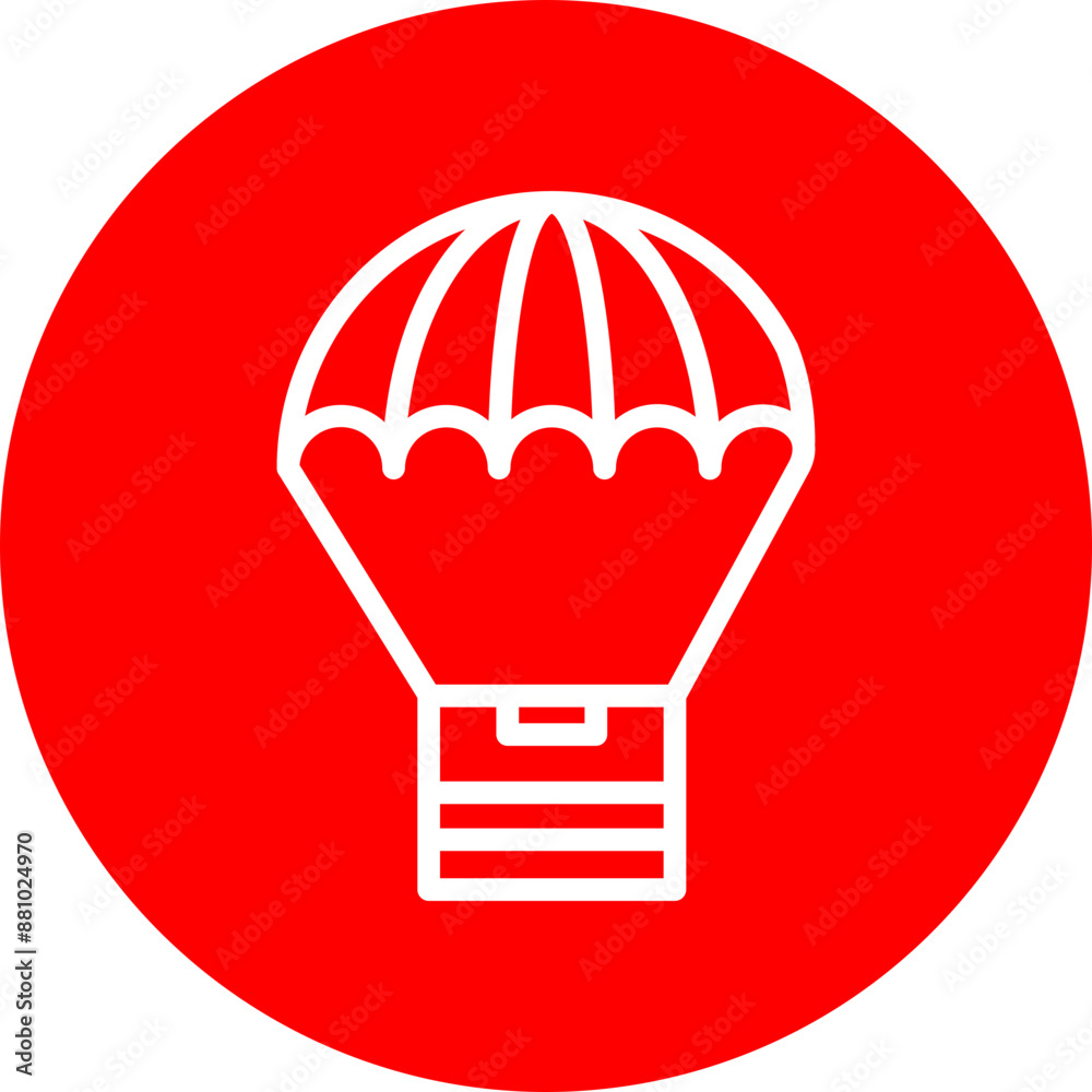 Air Drop Vector Line White Circle Red