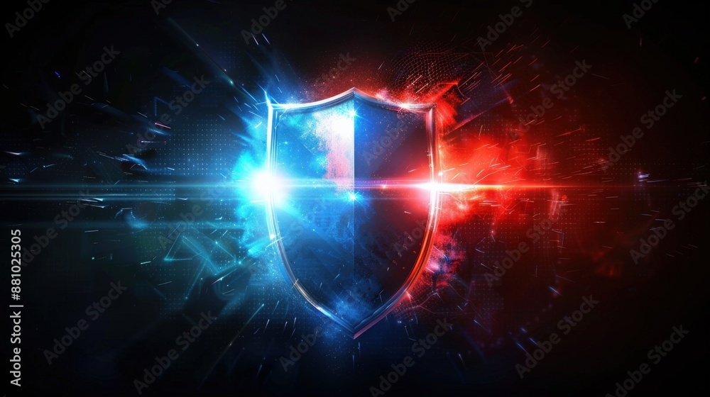 Obraz premium A protective shield glowing with energy symbolizing