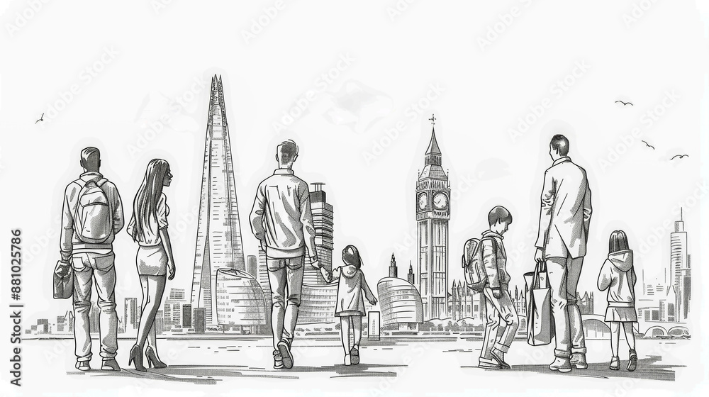 Architecture Technical drawings, hand drawn human figures, man, woman ...