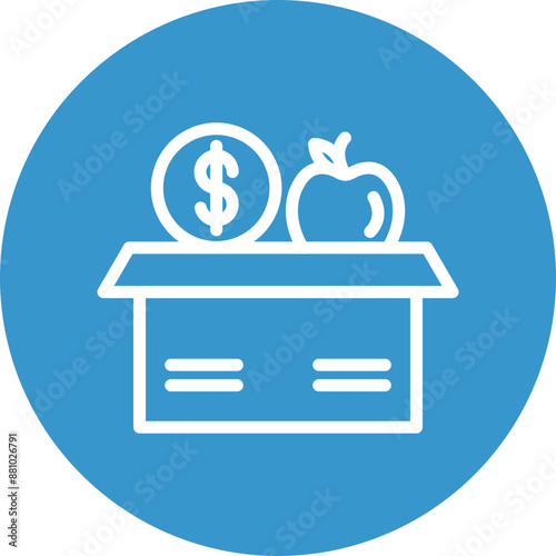 Donation Drive Vector Line White Circles Multicolors