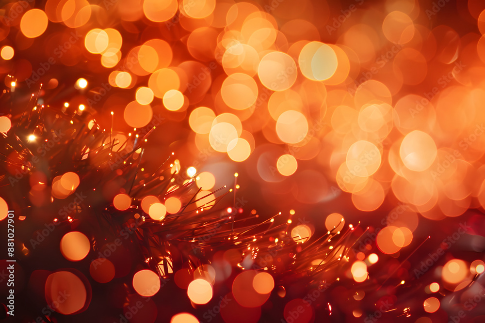 Beautiful festive orange and red bokeh, background Beautiful festive orange and red bokeh, background