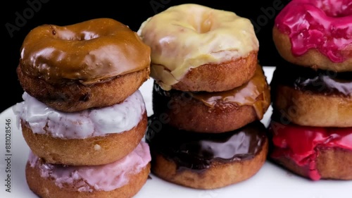 lots of different colored donuts
