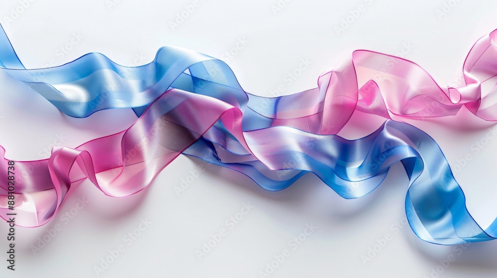 Elegant Flowing Ribbons in Pink and Blue Elegant Flowing Ribbons in Pink and Blue