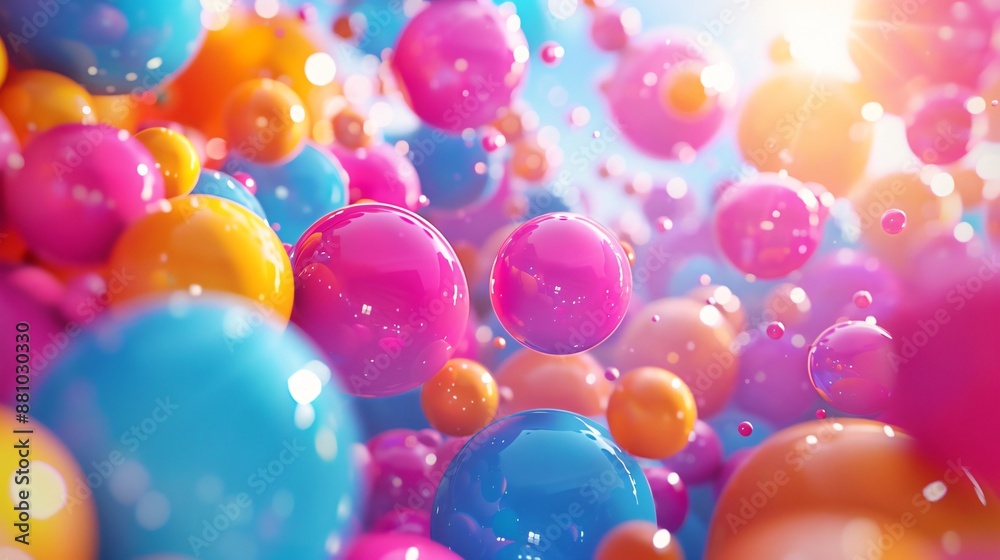 Vibrant Floating Spheres in a Colorful Abstract Composition Vibrant Floating Spheres in a Colorful Abstract Composition