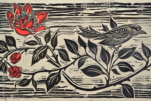 Block Print Woodblock Design