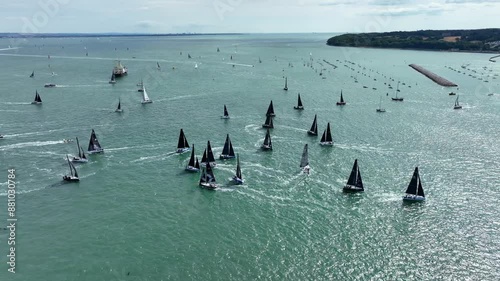 Sailing Race During Cowes Week on the Isle of Wight Aerial View photo