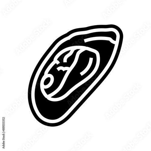 mollusks allergen free product food glyph icon vector. mollusks allergen free product food sign. isolated symbol illustration