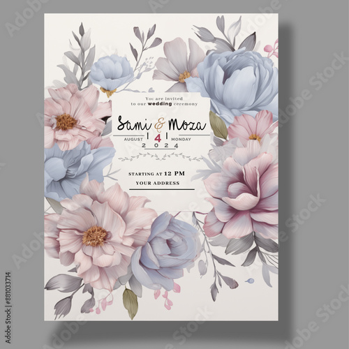 Wedding and Invitation Card Decent colors editable texts  .ai